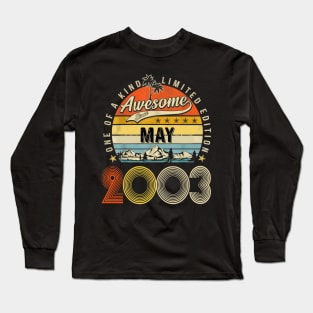 Awesome Since May 2003 Vintage 20th Birthday Long Sleeve T-Shirt